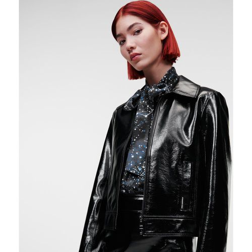 Faux Patent Leather Jacket, Woman, , Size: 42 - Karl Lagerfeld - Modalova