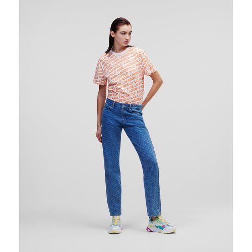 Diagonal All-over Karl Logo Jeans, Woman, , Size: 25 - Karl Lagerfeld - Modalova