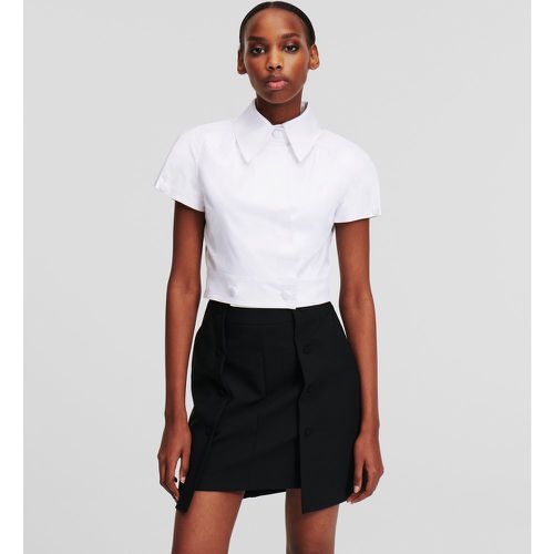Short-sleeved Cropped Shirt, Woman, , Size: 42 - Karl Lagerfeld - Modalova