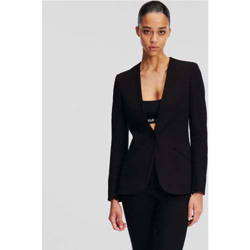 Collarless Punto Blazer, Woman, , Size: 48 - Karl Lagerfeld - Modalova