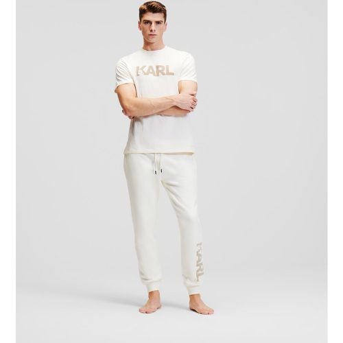 Flock Karl Logo Sweatpants, Man, , Size: L - Karl Lagerfeld - Modalova