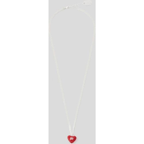 K/heart Pavé Charm Necklace, Woman, , Size: One size - Karl Lagerfeld - Modalova