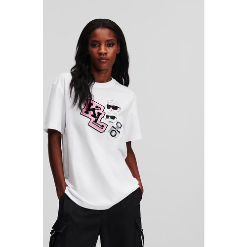 K/ikonik Varsity Oversized T-shirt, Woman, , Size: XL - Karl Lagerfeld - Modalova
