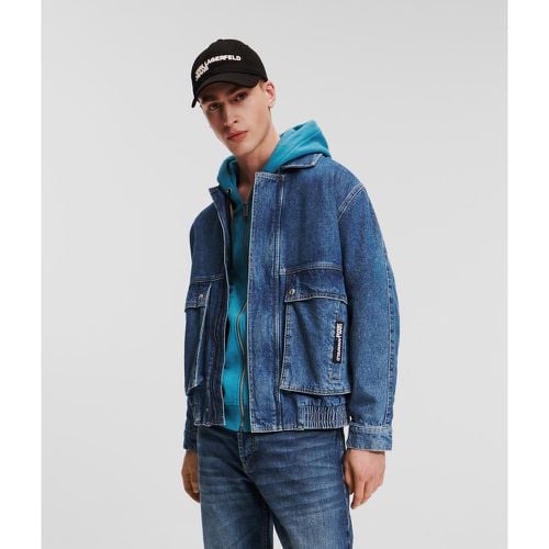 Klj Logo Tape Denim Bomber Jacket, Man, , Size: L - KL Jeans - Modalova