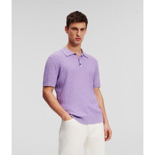 Kl Monogram Knitted Polo Shirt, Man, , Size: XL - Karl Lagerfeld - Modalova