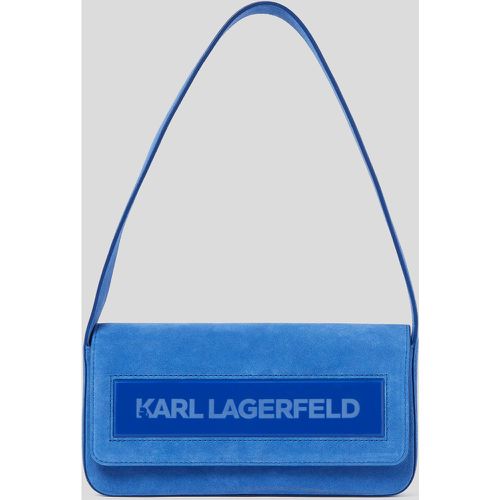 Ikon K Suede Flap Shoulder Bag, Woman, , Size: One size - Karl Lagerfeld - Modalova
