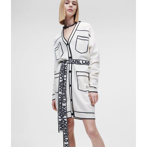 Karl Logo Belted Cardigan, Woman, /, Size: L - Karl Lagerfeld - Modalova