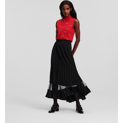 Kl Monogram Pleated Midi Skirt, Woman, , Size: 40 - Karl Lagerfeld - Modalova