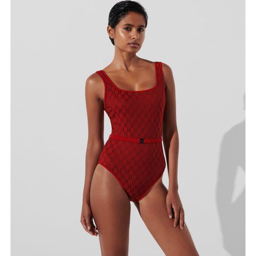 Kl Monogram Belted Swimsuit, Woman, /, Size: L - Karl Lagerfeld - Modalova
