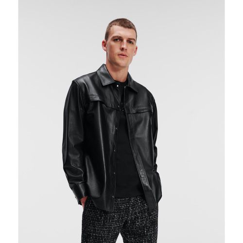 Leather Shirt With Chest Pocket, Man, , Size: XS - Karl Lagerfeld - Modalova