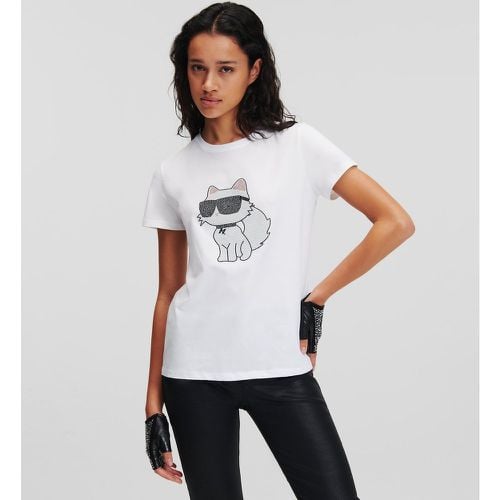 Ikon Choupette Rhinestone T-shirt, Woman, , Size: L - Karl Lagerfeld - Modalova