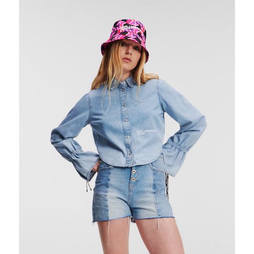 Klj Tied-sleeve Denim Shirt, Woman, , Size: L - Karl Lagerfeld - Modalova