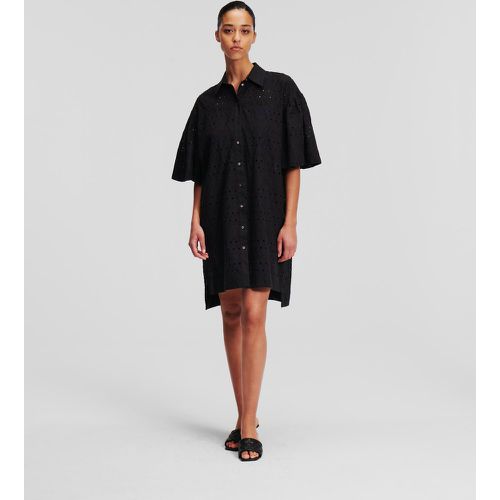 Broderie Anglaise Shirt Dress, Woman, , Size: 40 - Karl Lagerfeld - Modalova