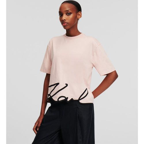 Karl Signature Hem T-shirt, Woman, , Size: L - Karl Lagerfeld - Modalova
