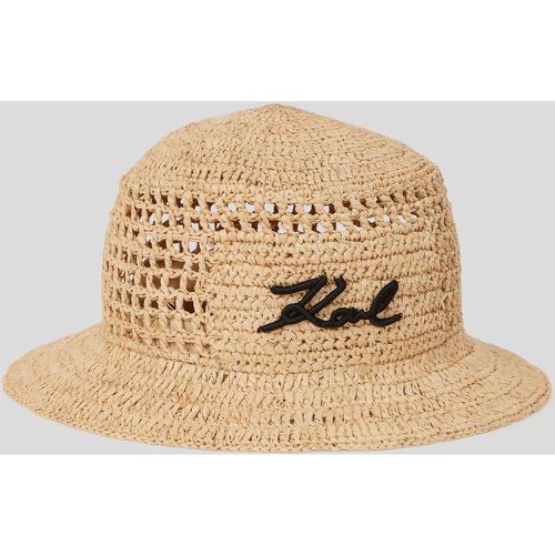 K/signature Raffia Bucket Hat, Woman, , Size: One size - Karl Lagerfeld - Modalova