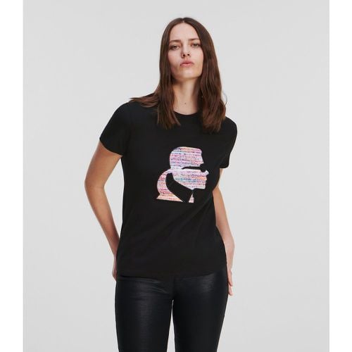 Bouclé Karl Profile T-shirt, Woman, , Size: L - Karl Lagerfeld - Modalova