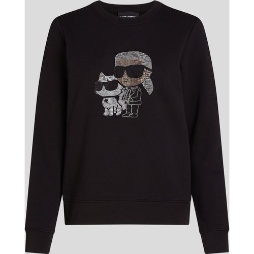 Rhinestone Ikon Karl & Choupette Sweatshirt, Woman, , Size: L - Karl Lagerfeld - Modalova