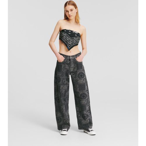 Klj Mid-rise Baggy Bandana Jeans, Woman, , Size: 24 - KL Jeans - Modalova