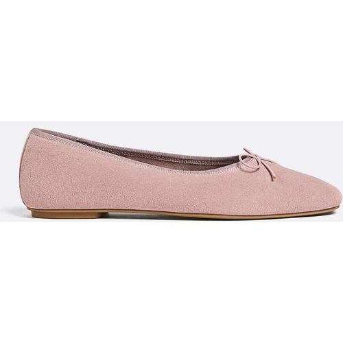 Ballerines en cuir détail nœud 35 - Stradivarius - Modalova