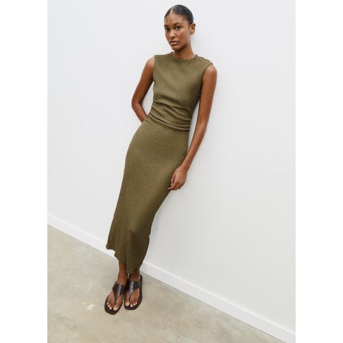 Robe midi froncée texturée XS - Stradivarius - Modalova