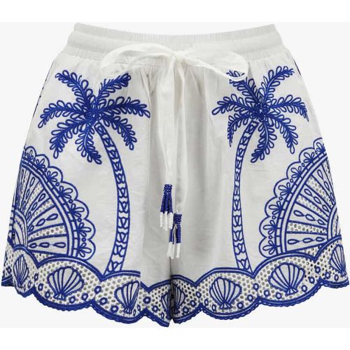 Blue Palm Trees Richelieu Shorts | Damen - Farm Rio - Modalova