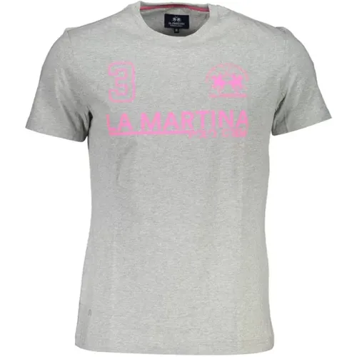 Elegant Cotton T-Shirt with Signature Print , male, Sizes: XL, M, 2XL, L - LA MARTINA - Modalova