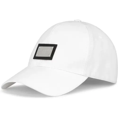 Baseballkappe Weißes Logo-Schild , Herren, Größe: 60 CM - Dolce & Gabbana - Modalova
