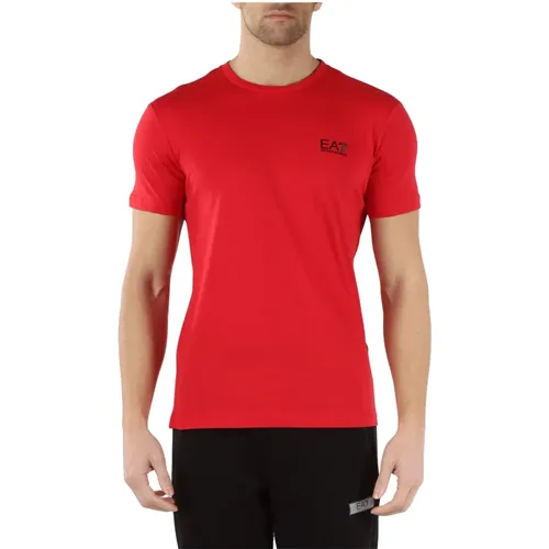 Cotton Logo Print T-shirt , male, Sizes: L, XL, M - Emporio Armani EA7 - Modalova