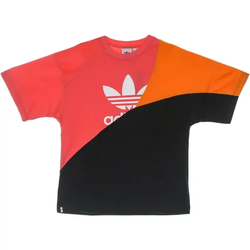 Colorblock Tee Herren T-Shirt Schwarz/Orange , Herren, Größe: L - Adidas - Modalova