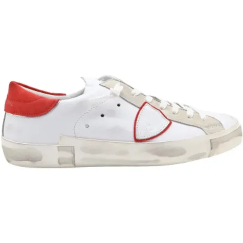 Niedrige Sneakers Mixage Pop Weiß Rot , Herren, Größe: 41 EU - Philippe Model - Modalova