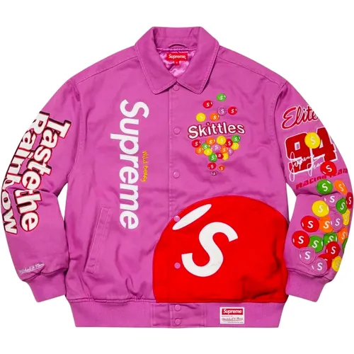 Skittles Varsity Jacket Limited Edition , male, Sizes: L, XL - Supreme - Modalova