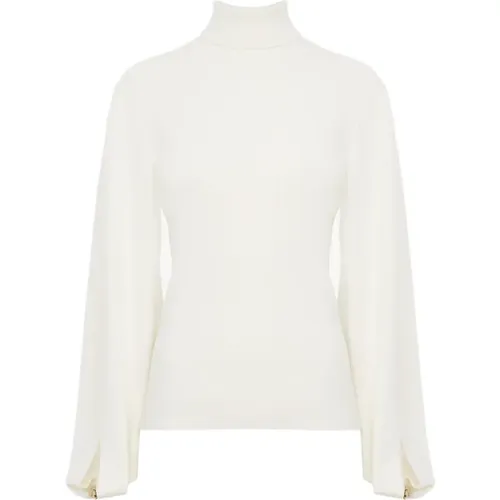 Weißer Mock-neck Pullover mit Schlitzärmeln - Chloé - Modalova