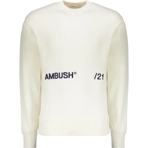 Bestickter Baumwoll-Sweatshirt mit gerippten Kanten - AMBUSH - Modalova