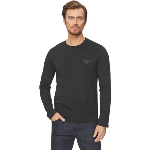 Grey T-shirts and Polos for Men , male, Sizes: XL, S, L - Emporio Armani - Modalova