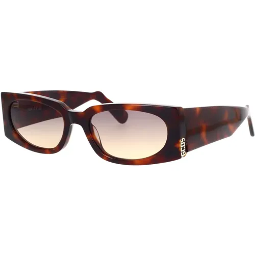 Urbaner Stil Sonnenbrille mit dunklem Havanna-Rahmen und grauen Verlaufsgläsern , unisex, Größe: 56 MM - Gcds - Modalova