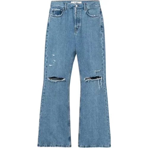 High Waist Flare Jeans in Mittelblau - Séfr - Modalova