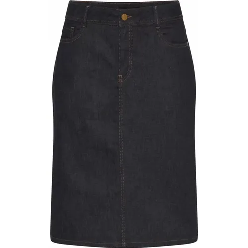 Denim Skirt with Contrast Stitching , female, Sizes: XL - C.Ro - Modalova