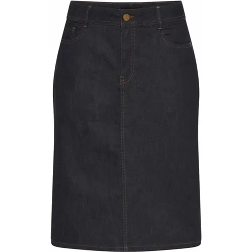 Denim Skirt with Contrast Stitching , female, Sizes: XS, XL, L, 4XL, M, 2XL, 3XL, S - C.Ro - Modalova