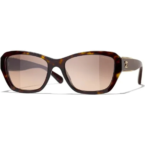 Cc5516 Sunglasses in Havana Gradient , female, Sizes: 56 MM - Chanel - Modalova