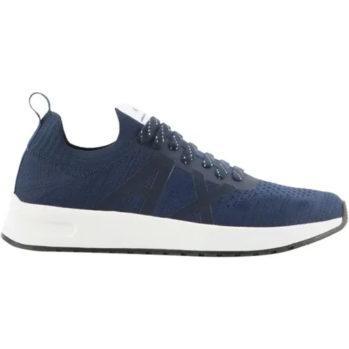 Blaue Sneakers Kühnes Design , Herren, Größe: 41 EU - Armani Exchange - Modalova