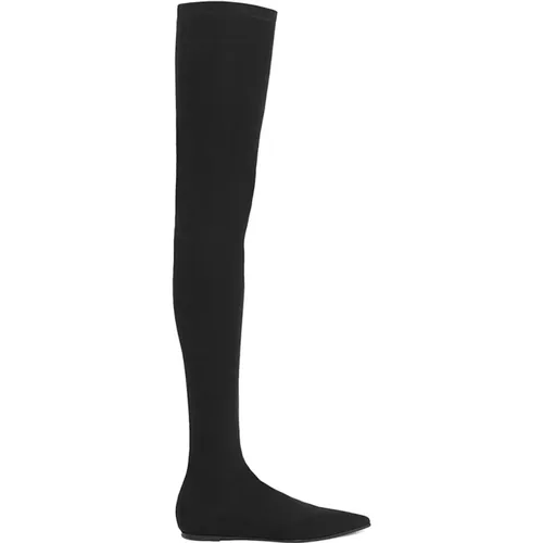 Stilvolle Lederstiefel für Frauen , Damen, Größe: 36 1/2 EU - Dolce & Gabbana - Modalova