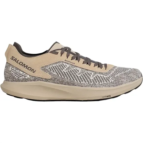 Grey Sneakers with Beige Details , male, Sizes: 6 1/2 UK, 6 UK, 7 UK - Salomon - Modalova