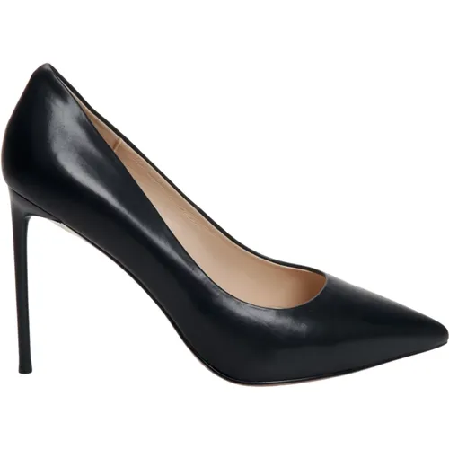 Damen Schwarze Leder Spitze Zehen High Heels Er00110048 , Damen, Größe: 39 EU - Estro - Modalova