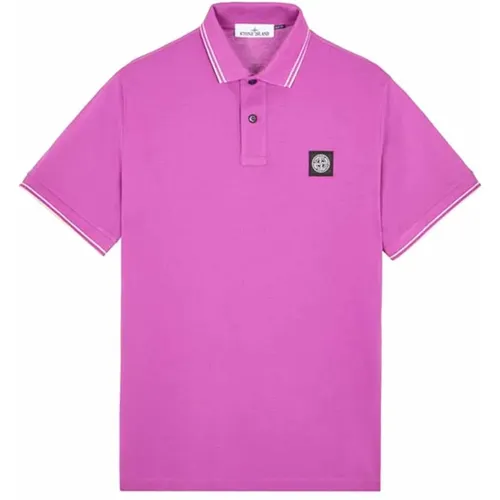 Pique Polo Shirt Logo Kurzarm , Herren, Größe: M - Stone Island - Modalova