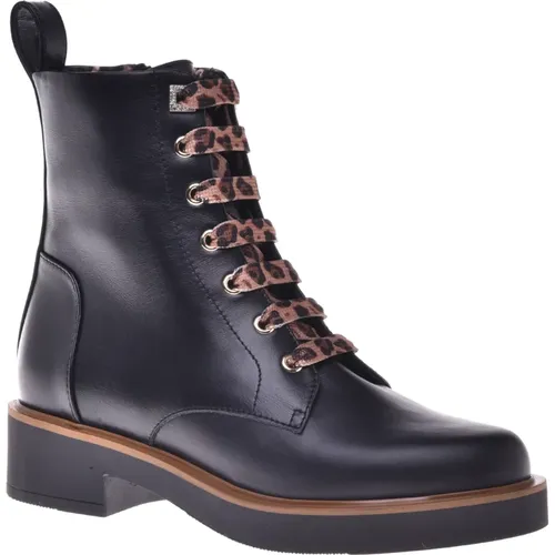 Combat boots in leather , Damen, Größe: 37 EU - Baldinini - Modalova