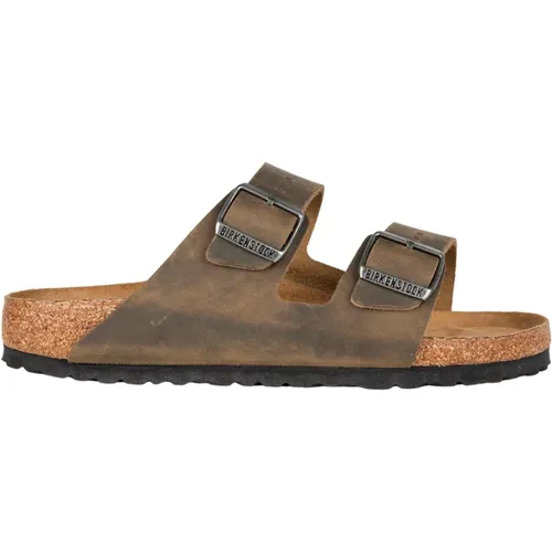 Faded Sandal in Oiled Khaki Leather , male, Sizes: 6 UK, 8 UK, 9 UK, 7 UK, 11 UK - Birkenstock - Modalova