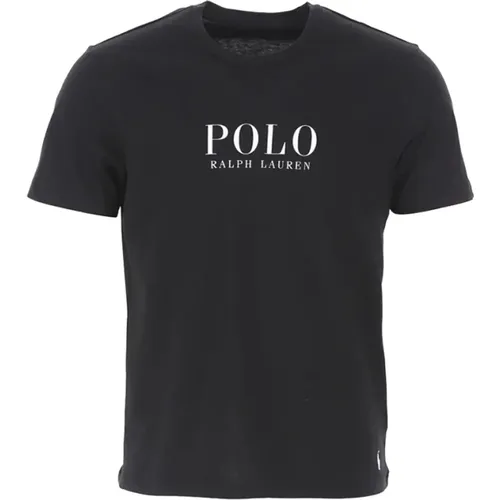 Schwarzes Freizeit-T-Shirt mit Logo-Print , Herren, Größe: L - Ralph Lauren - Modalova