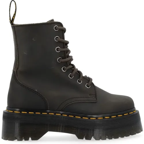 Schwarze Distressed Leder Schnürstiefel - Dr. Martens - Modalova