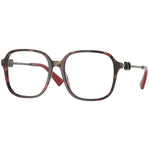 Rote Havana Sonnenbrille , Herren, Größe: 52 MM - Valentino - Modalova