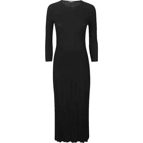 Viscose Pleated Midi Dress , female, Sizes: M, XL - Max Mara Weekend - Modalova